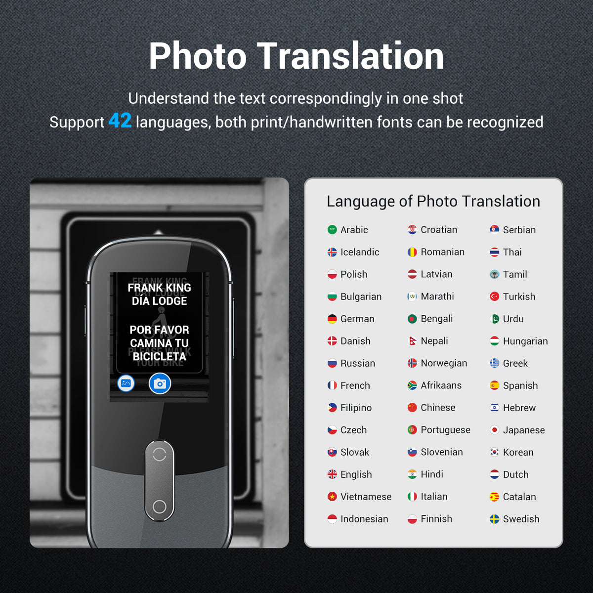 Anfier Offline Language Voice Translator Device W09 PRO for 144 Langua ...