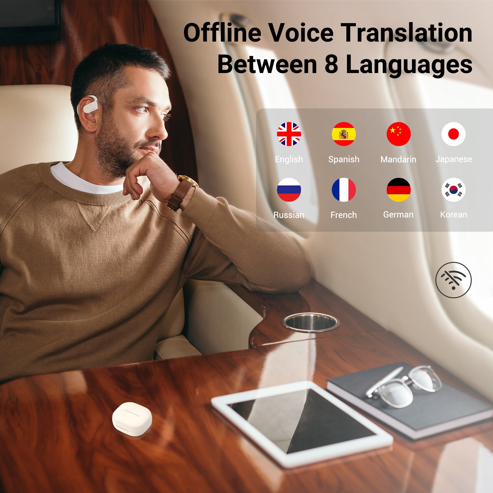 Anfier M9 Open-Ear AI Translator Earbuds | Travel Translation Earbuds