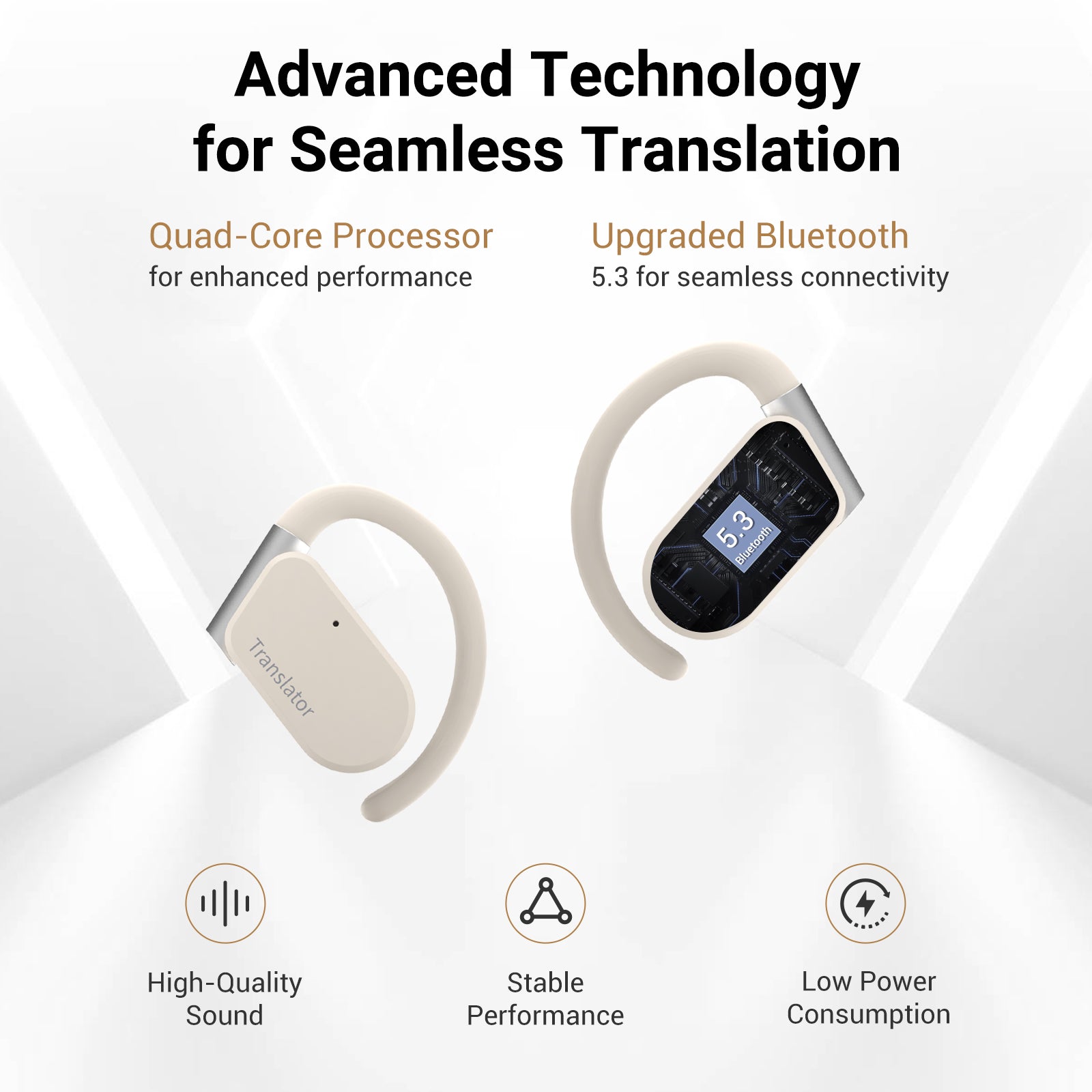 Anfier M9 Open-Ear AI Translator Earbuds | Travel Translation Earbuds